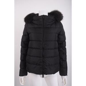 Herno Italy Womans Goose Down Puffer Jacket Coat EU 38 US 2 Black Hooded
